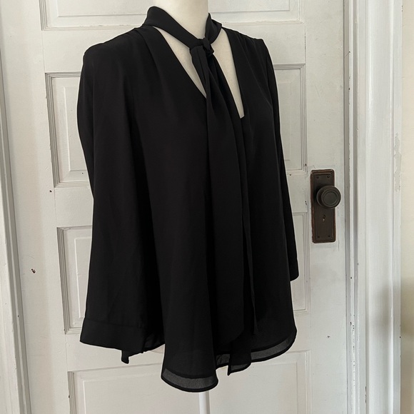 HD in Paris | Black Tie Neck Blouse - Picture 3 of 7